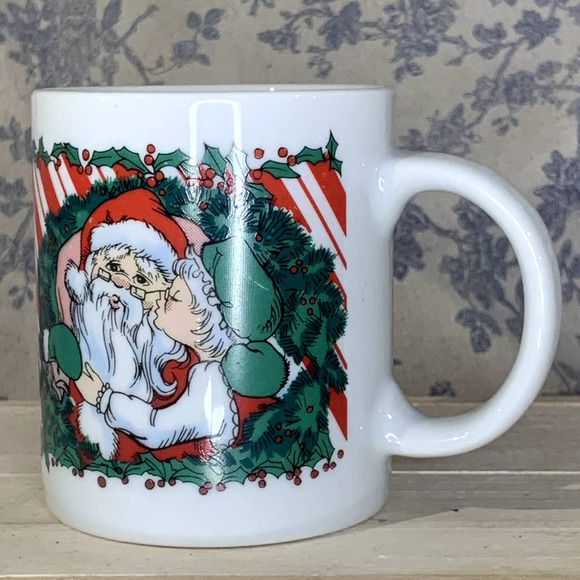Vintage 1988 Santa Mr & Mrs Claus Christmas Mug HF Houston Foods - Picture 7 of 7